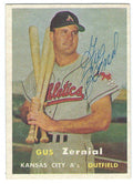 Autographed GUS ZERNIAL 1957 Topps Card