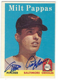 Autographed MILT PAPPAS Baltimore Orioles 1958 Topps Card