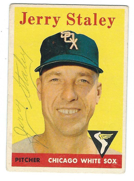 Autographed JERRY STALEY Chicago White Sox 1958 Topps Card