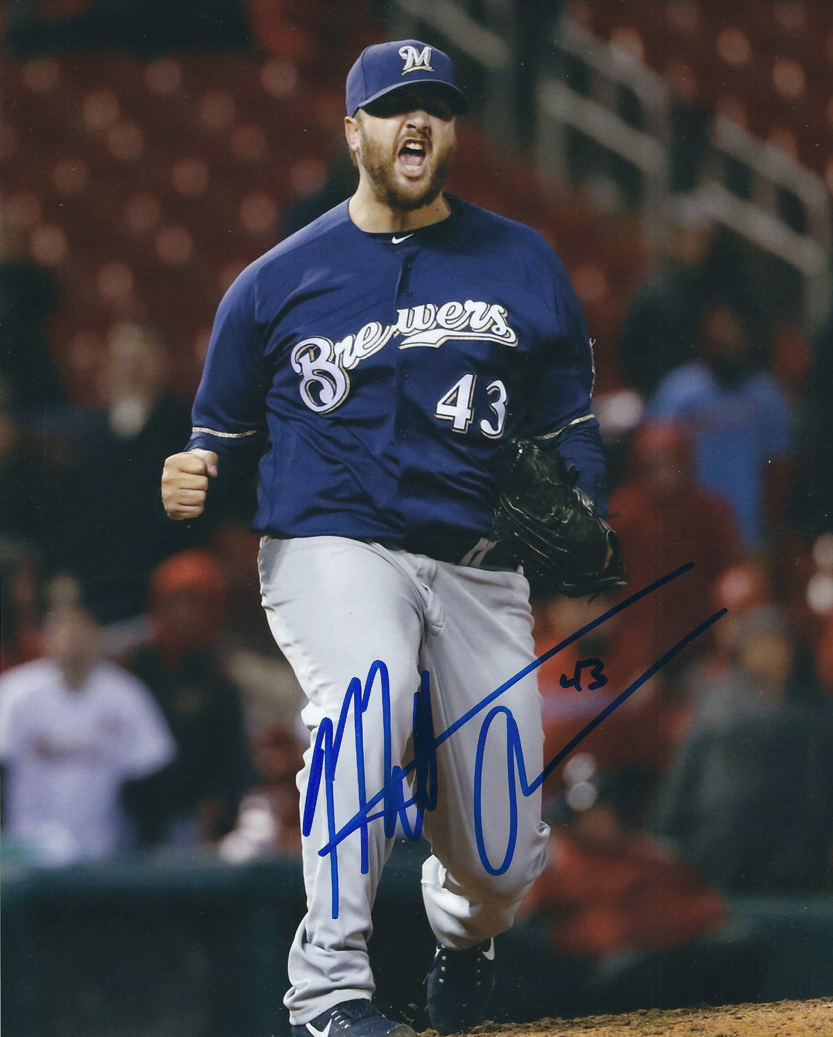 AUTOGRAPHED MATT ALBERS  8X10 Milwaukee Brewers Photo