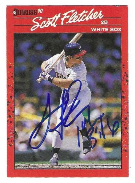 Autographed SCOTT FLETCHER Chicago White Sox 1990 Donruss Card