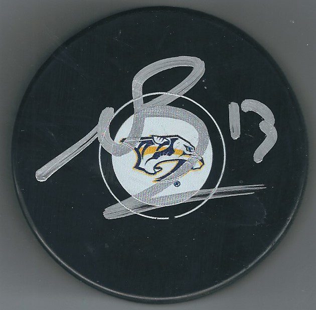 Autographed NICK BONINO Nashville Predators Hockey Puck