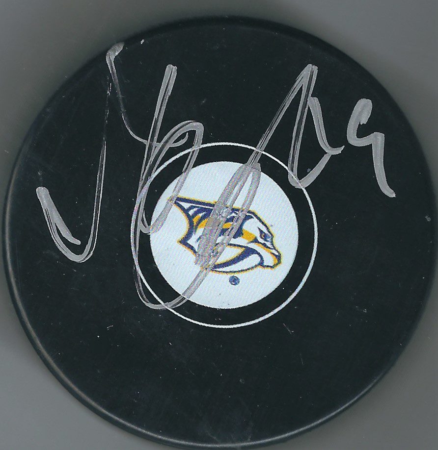 Autographed MATTIAS EKHOLM Nashville Predators Hockey Puck