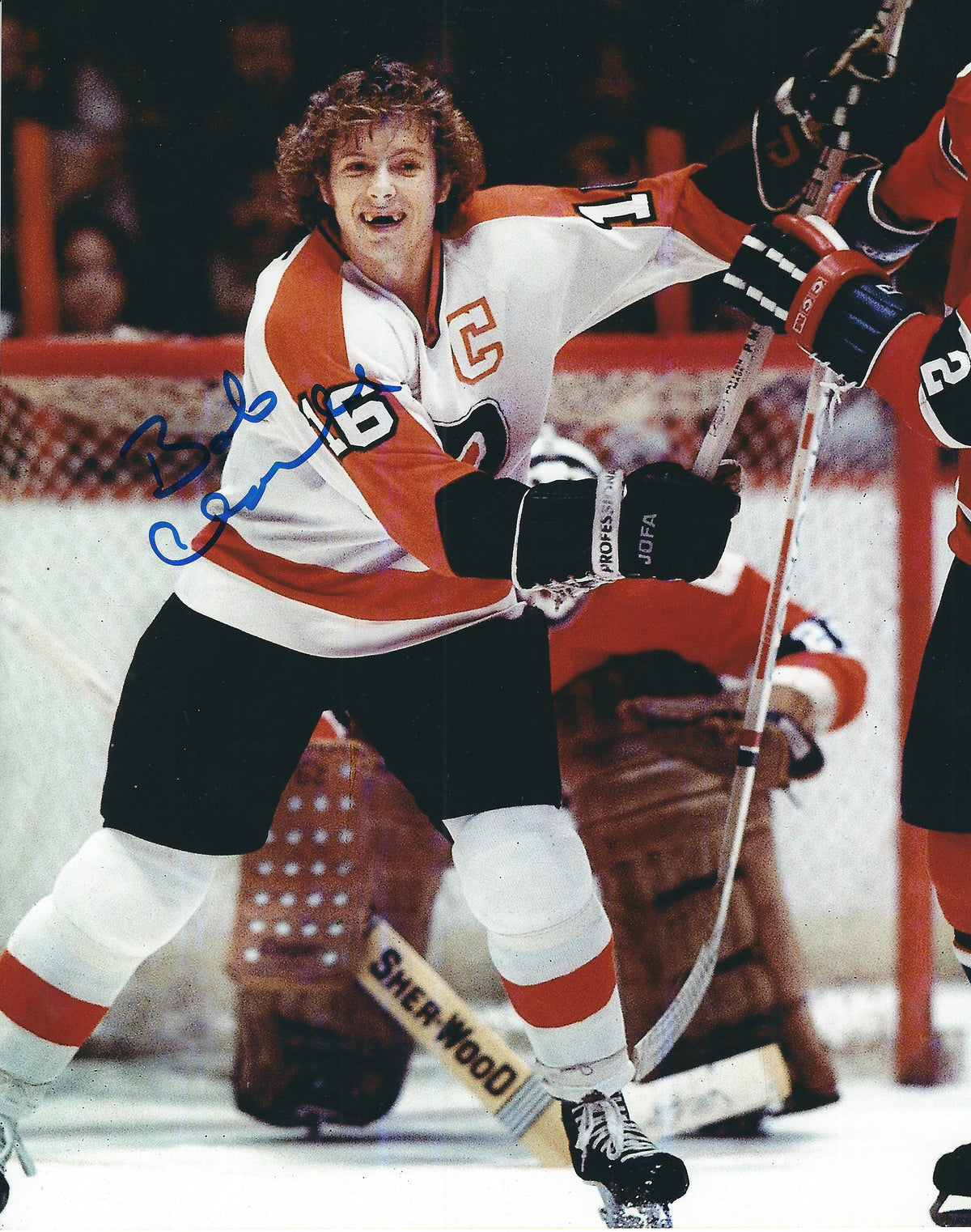 Autographed BOB CLARKE 8X10 photo - Philadelphia Flyers