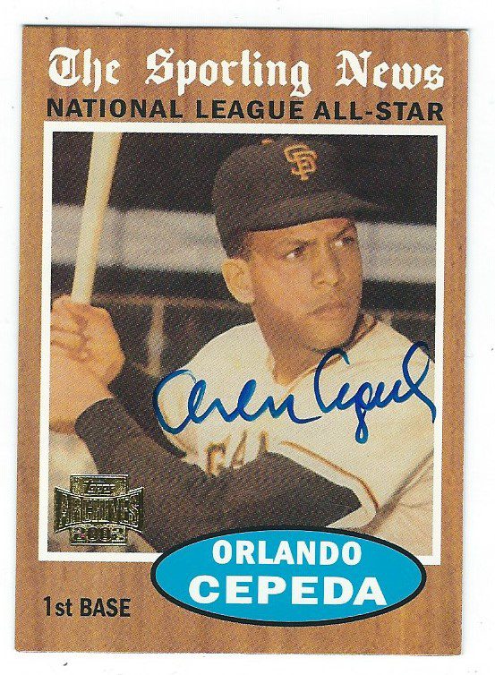 ORLANDO CEPEDA Autographed 2002 Topps Archive Card