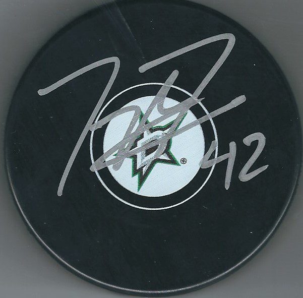 Autographed TAYLOR FEDUN Dallas Stars Hockey Puck