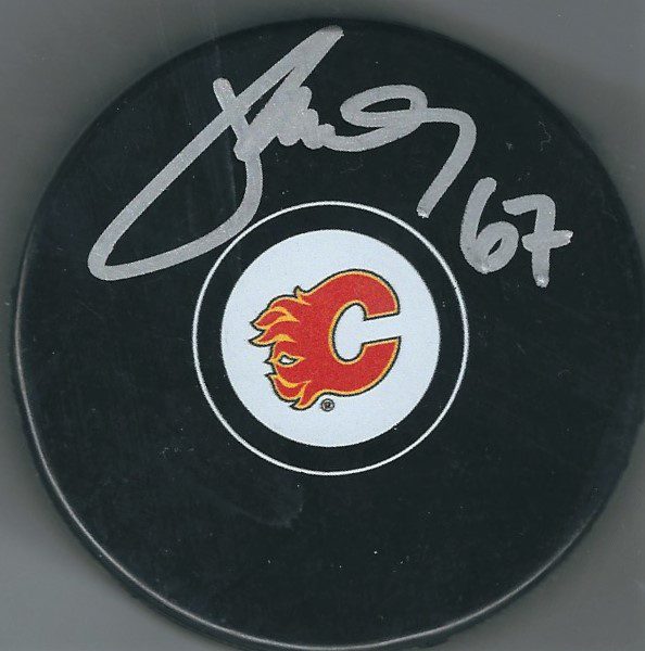 Autographed MICHAEL FROLIK Calgary Flames Hockey Puck