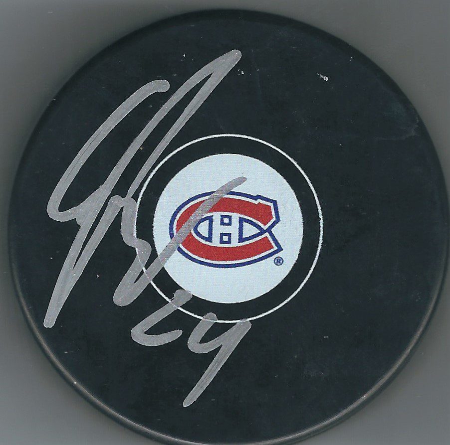 Autographed GREG PATERYN Montreal Canadiens Hockey Puck