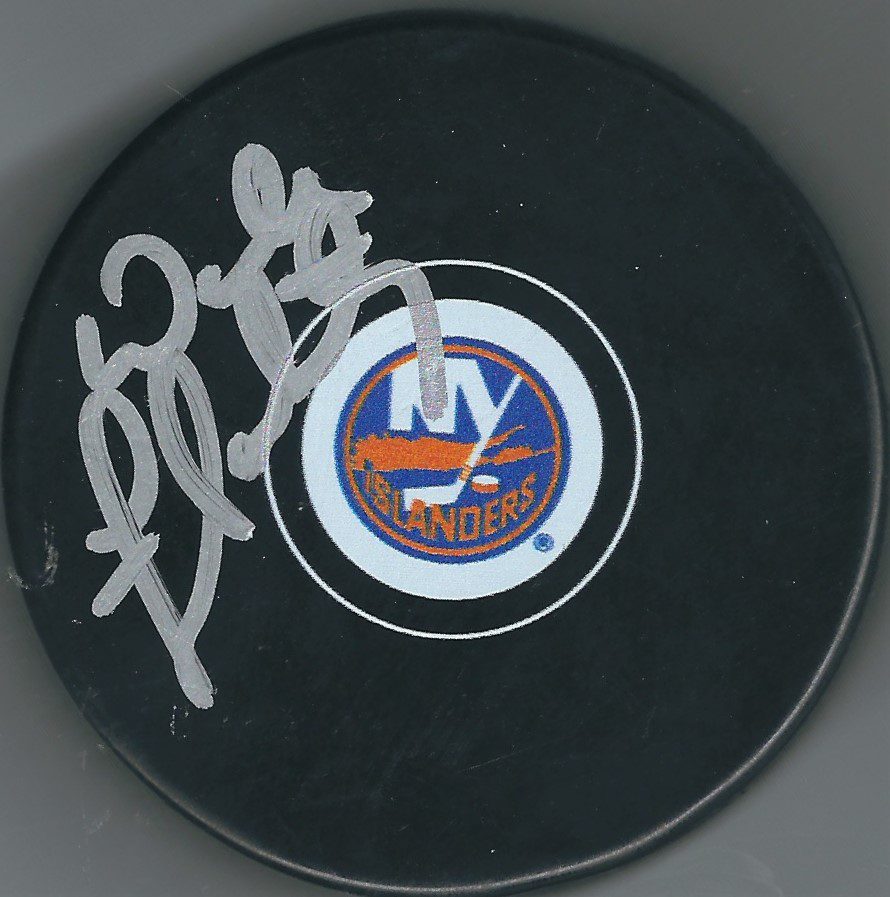 Autographed WADE FLAHERTY New York Islanders Hockey Puck