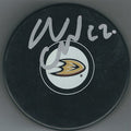 Autographed ADAM CRACKNELL Anaheim Ducks Hockey Puck
