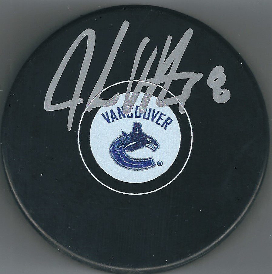 Autographed JAKE VIRTANEN Vancouver Canucks Hockey Puck