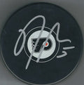 Autographed  SAM MORIN Philadelphia Flyers Hockey Puck