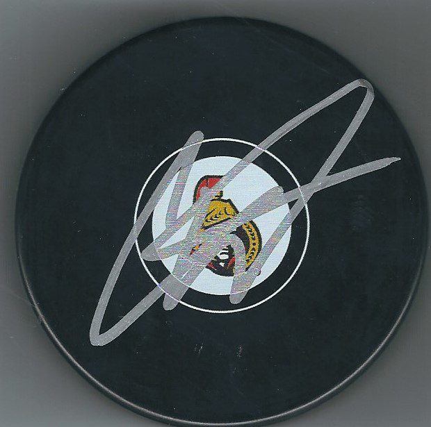 Autographed COLIN WHITE Ottawa Senators Hockey Puck
