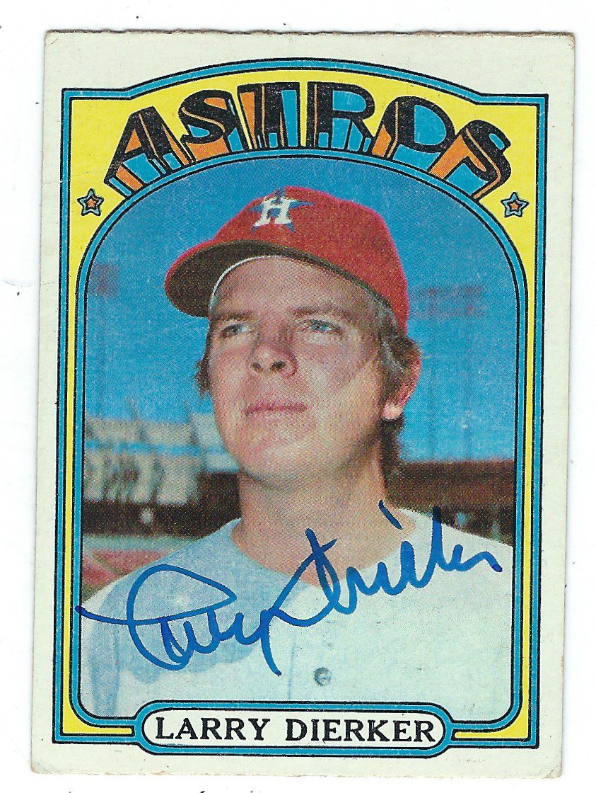 Autographed LARRY DIERKER 1972 Topps Card