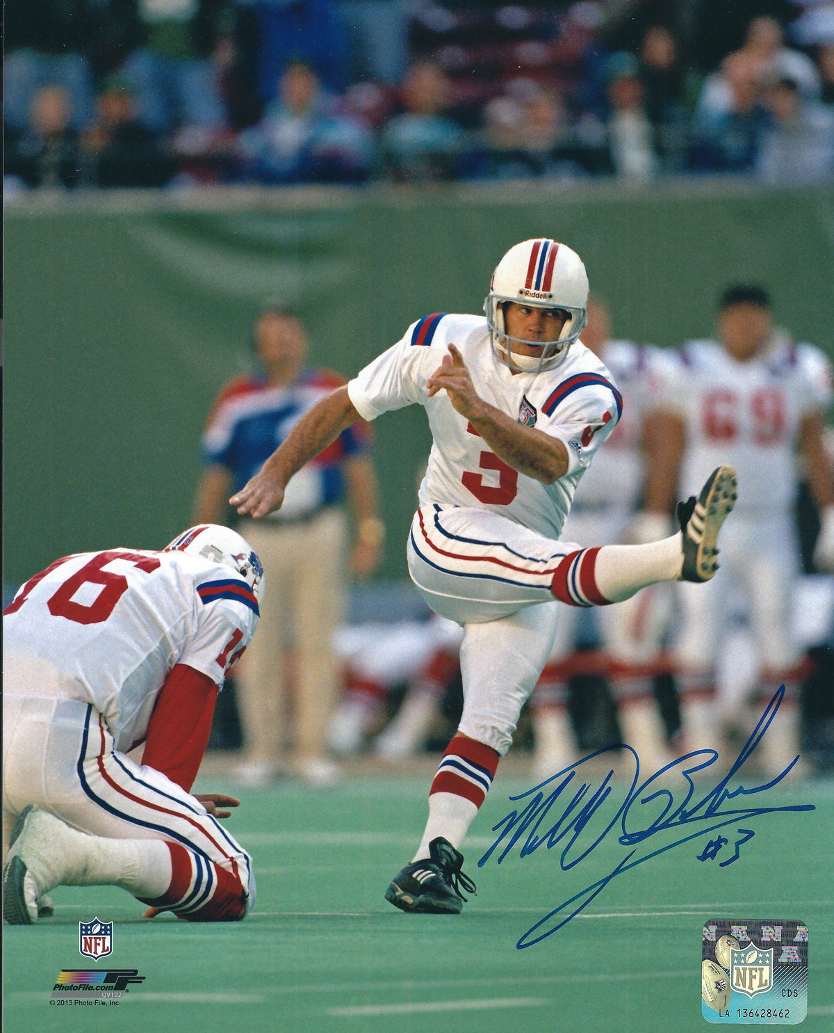AUTOGRAPHED MATT BAHR 8X10 New England Patriots Photo