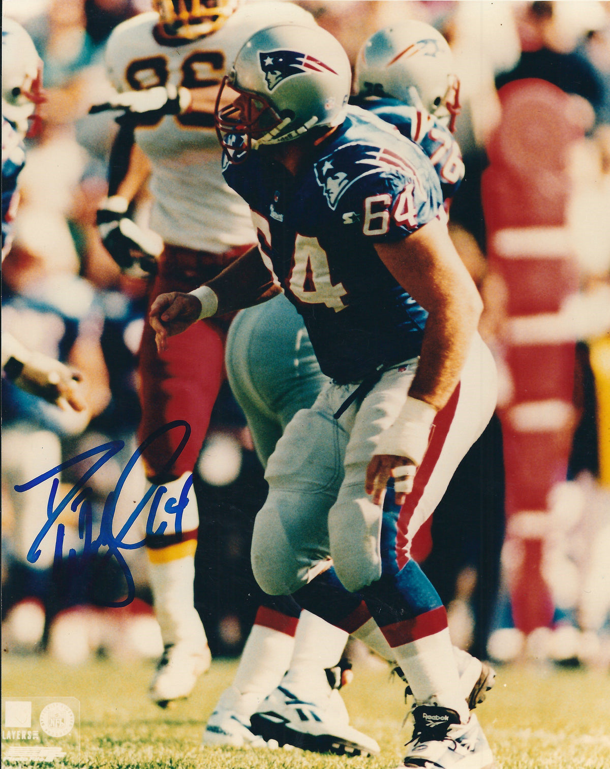 AUTOGRAPHED DAVE WOHLABAUGH 8X10 New England Patriots Photo