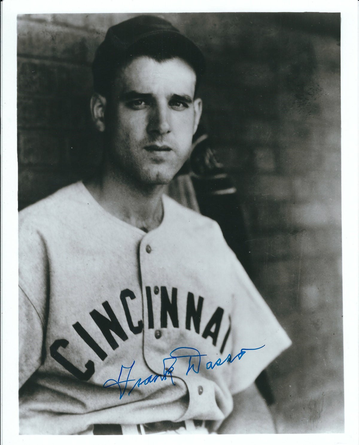 AUTOGRAPHED FRANK DASSO 8X10 Cincinnati Reds Photo