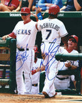 AUTOGRAPHED JEFF BANISTER &amp; DELINO DESHIELDS 8X10 Texas Rangers Photo