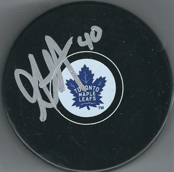 Autographed GARRET SPARKS Toronto Maple Leafs Hockey Puck