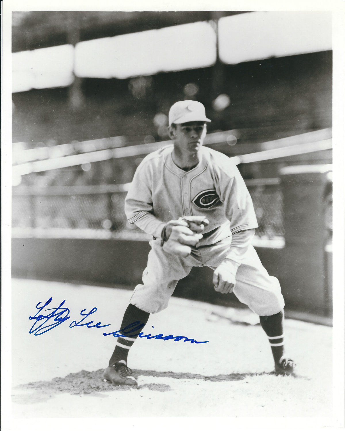 AUTOGRAPHED LEE GRISSOM 8X10 Cincinnati Reds Photo