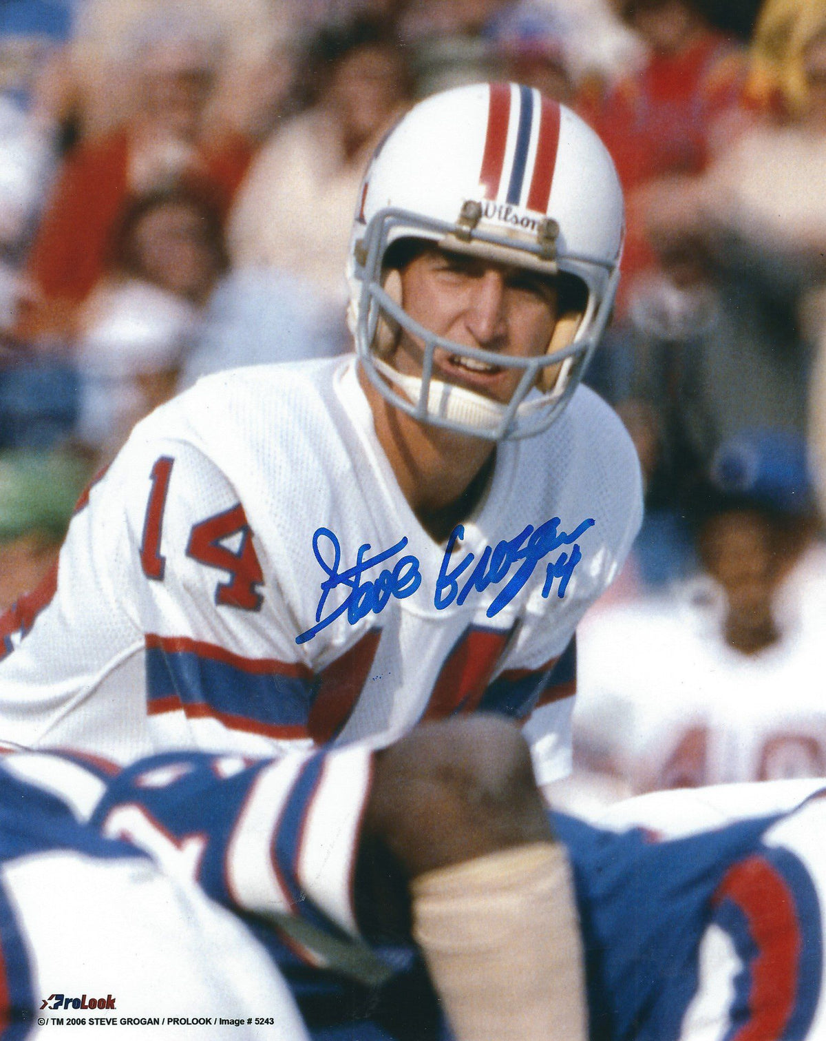 AUTOGRAPHED STEVE GROGAN 8x10 New England Patriots photo