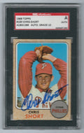 Autographed Chris Short 1968 Topps Philadelphia Phillies Card #139 SGC Slabbed