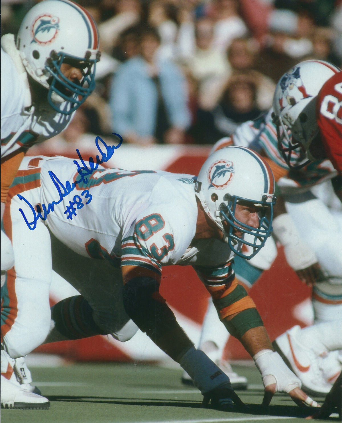 Autographed VERN DEN HERDER Miami Dolphins 8X10 Photo