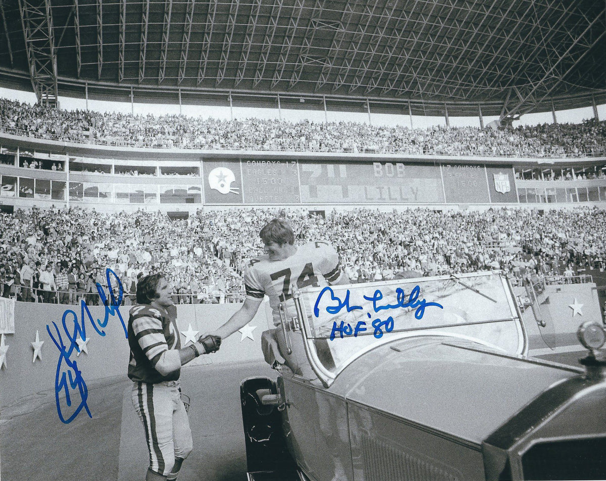 Autographed  BOB LILLY &amp; JOHN NILAND 8x10 Dallas Cowboys Photo