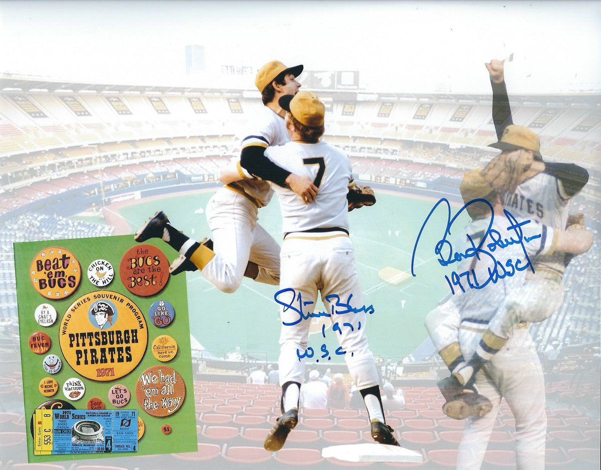 Autographed STEVE BLASS &amp; BOB ROBERTSON 8X10 Pittsburgh Pirates photo