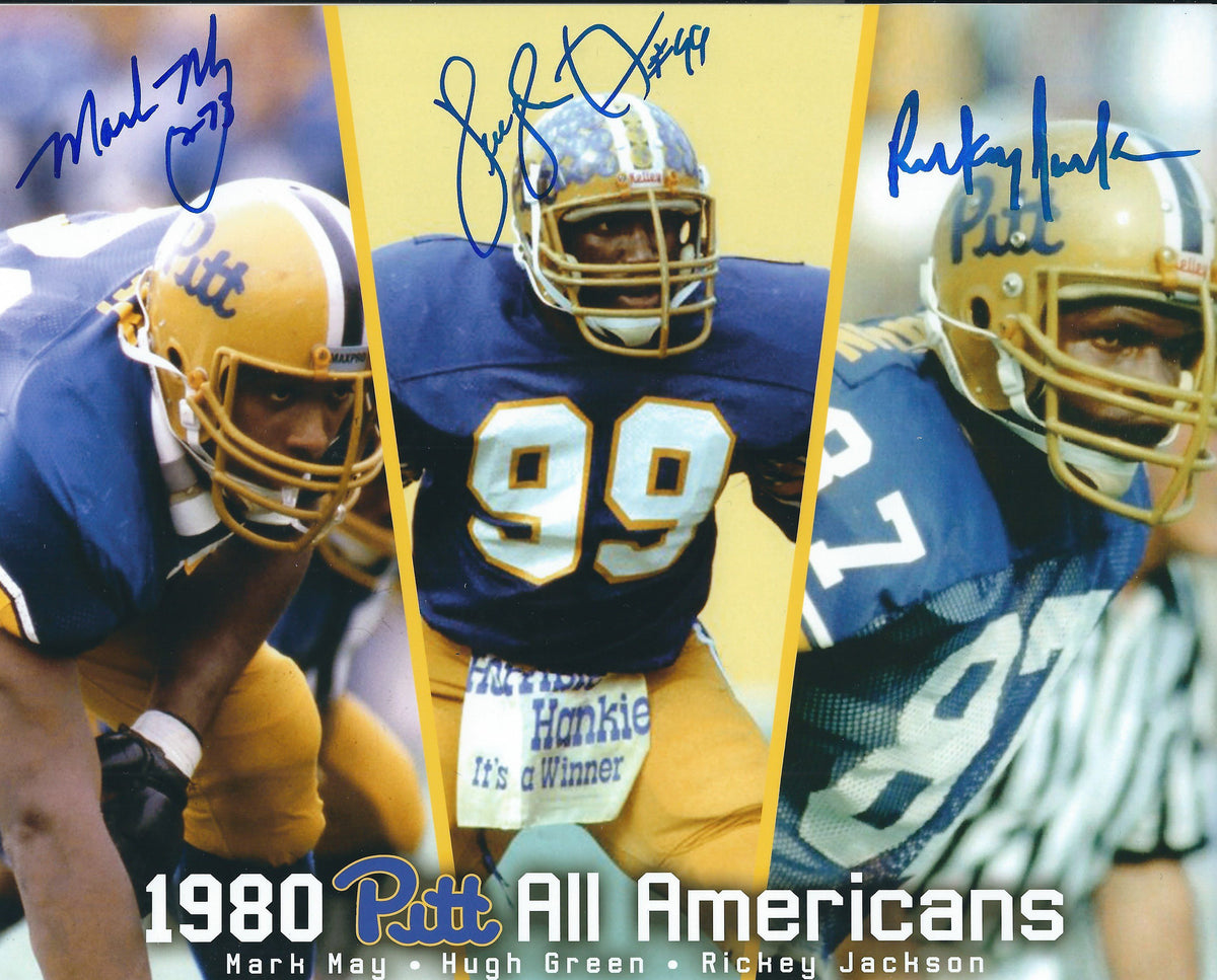 Autographed MARK MAY, HUGH GREEN &amp; RICKEY JACKSON 8X10 Pitt Panthers Photo