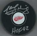 Autographed Marcel Dionne Hof 92 Detroit Red Wings Hockey Puck