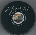 Autographed MAX TALBOT Philadelphia Flyers 50th Anniversary Hockey Puck