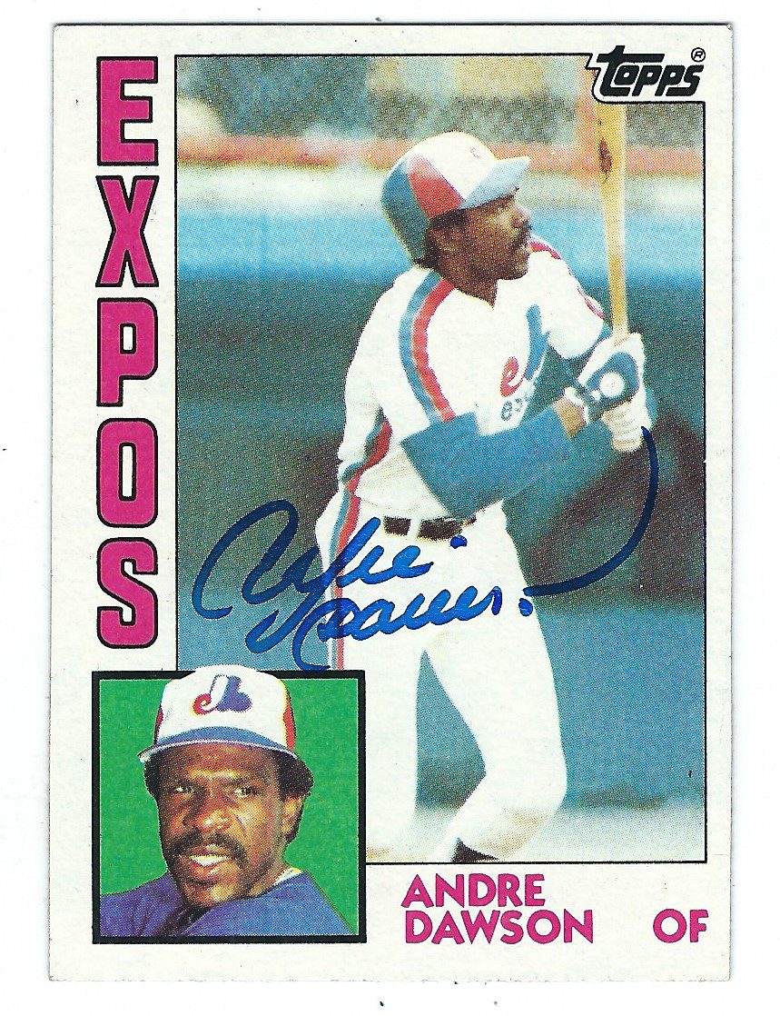 Autographed ANDRE DAWSON Montreal Expos 1984 Topps Card