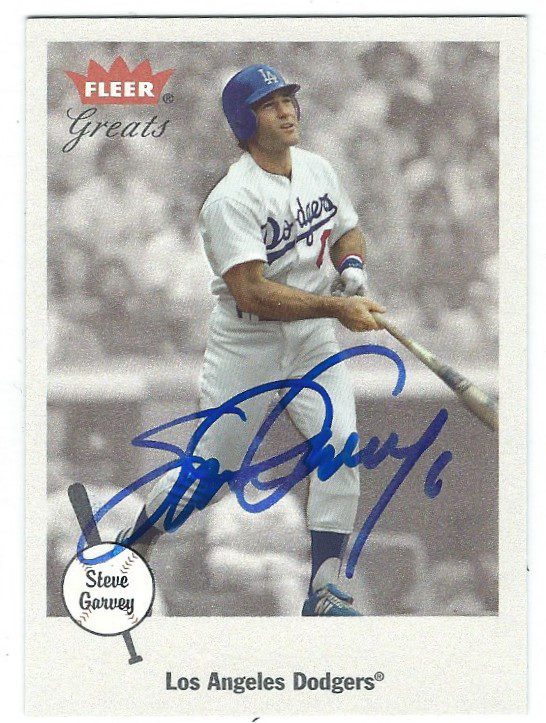 Autographed STEVE GARVEY 2002 Fleer Greats of the Game Card