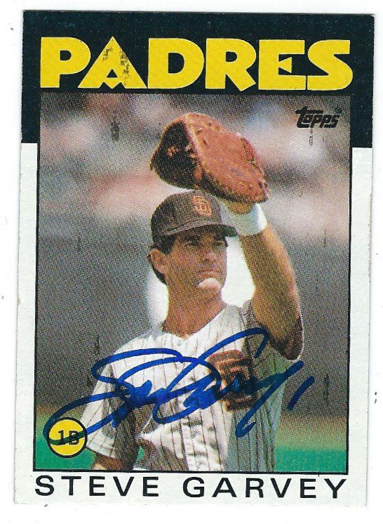 Autographed STEVE GARVEY 1986 Topps card