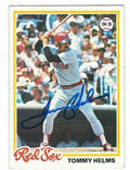 Autographed TOMMY HELMS 1978 Topps Card