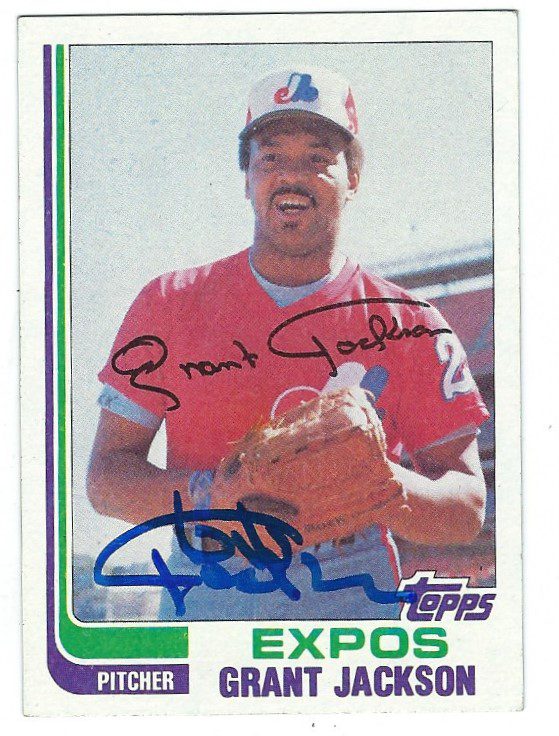Autographed GRANT JACKSON 1982 TOPPS  Card