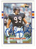 Autographed DAN HAMPTON 1989 Topps Chicago Bears Card