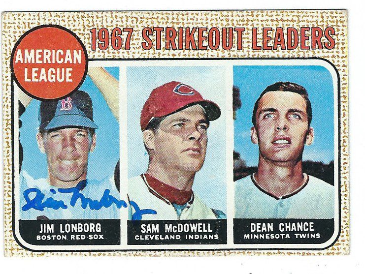 Autographed JIM LONBORG 1968 Topps Card