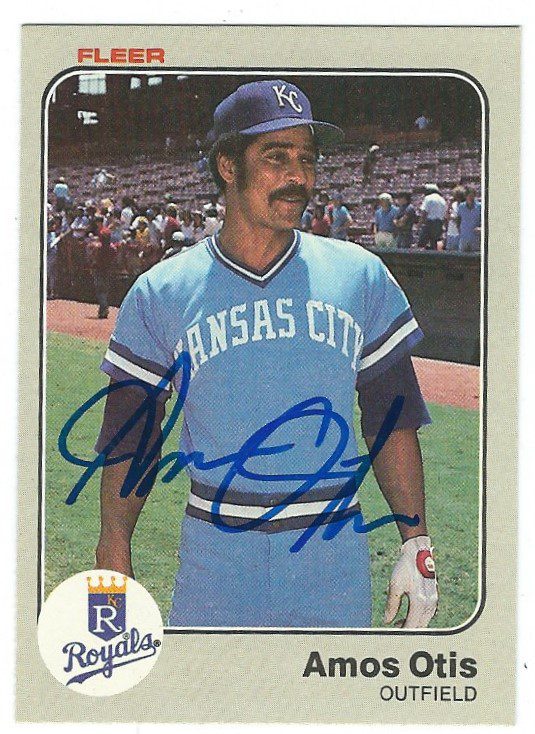 Autographed AMOS OTIS 1983 Fleer Card