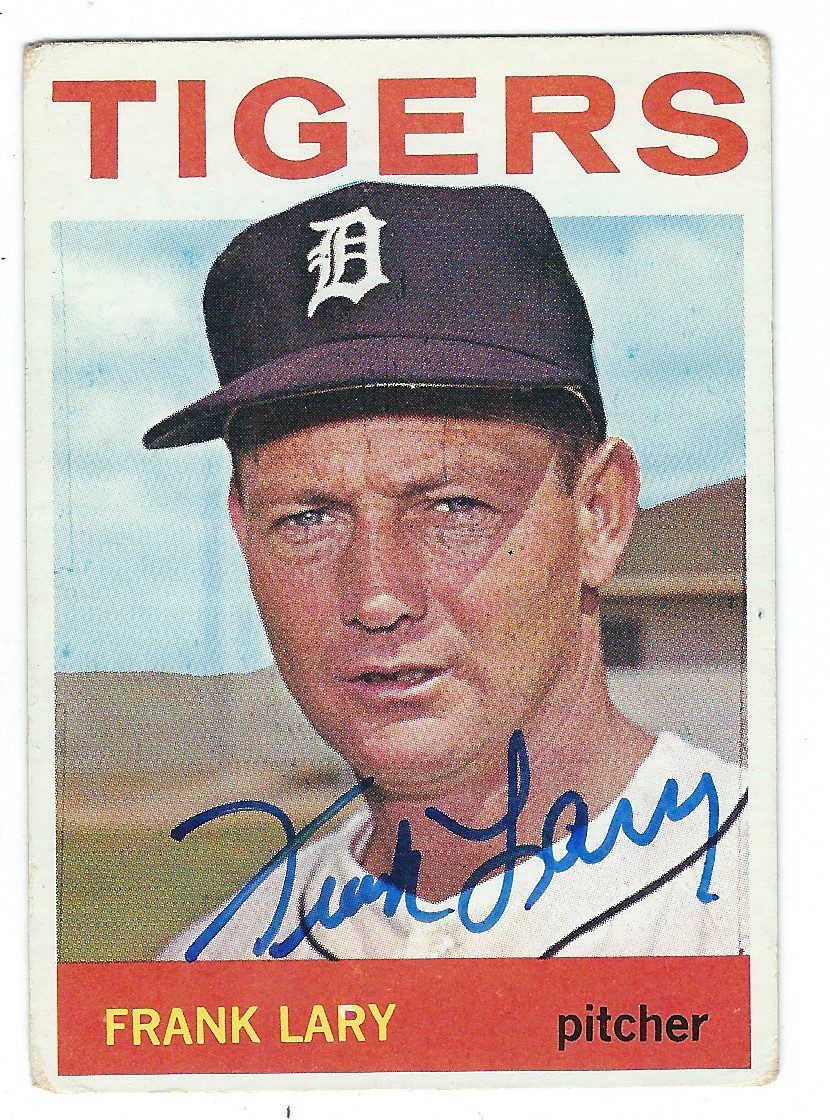 Autographed FRANK LARY Detroit Tigers 1964 Topps Card