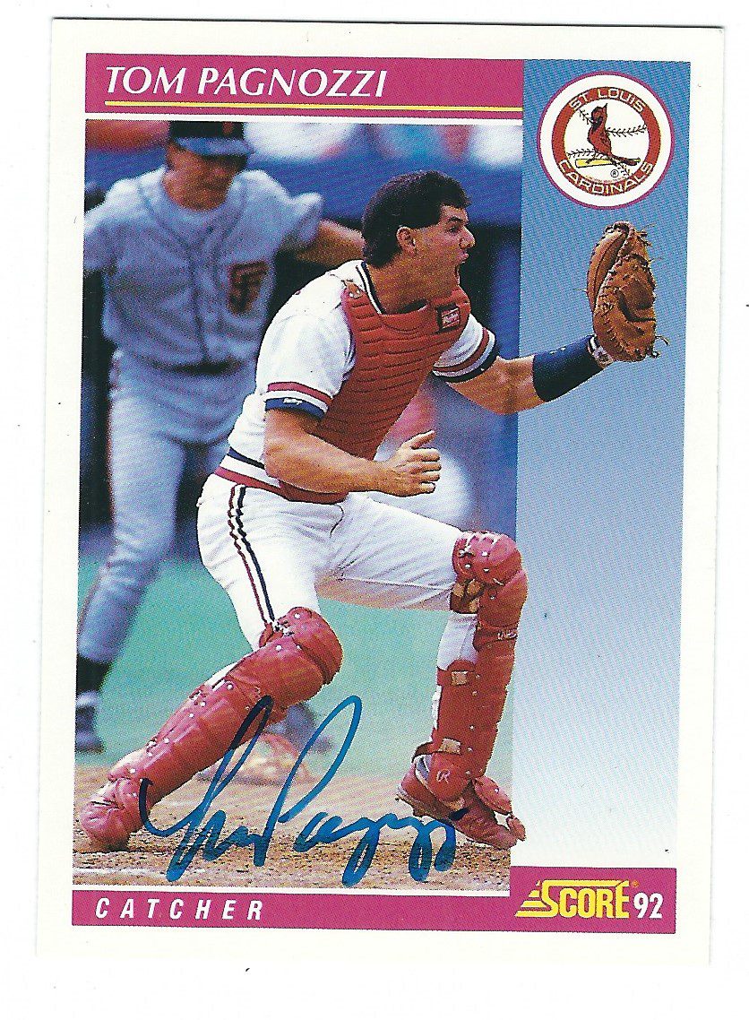 Autographed TOM PAGNOZZI 1992 Score Card