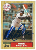 Autographed MIKE EASLER New York Yankees 1987 Topps Card