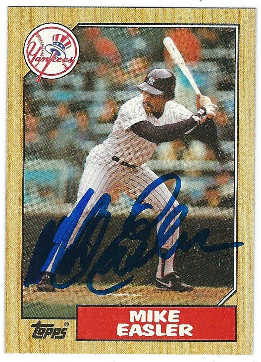 Autographed MIKE EASLER New York Yankees 1987 Topps Card