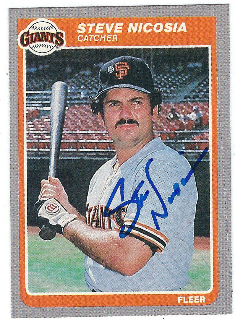 Autographed STEVE NICOSIA 1985 Fleer Card