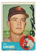 Autographed DOC EDWARDS 1963 Topps Card