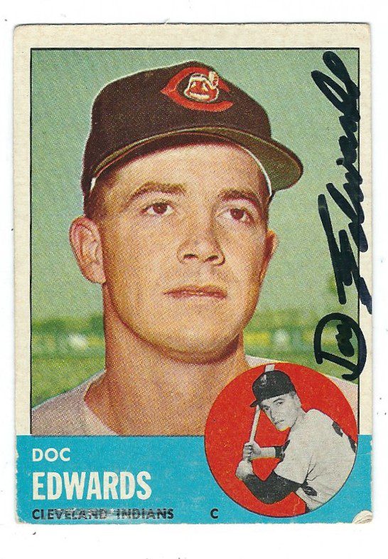 Autographed DOC EDWARDS 1963 Topps Card