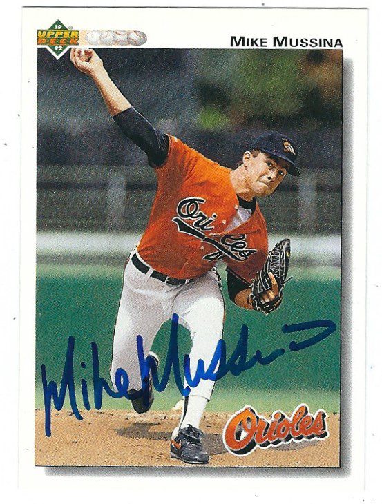 Autographed MIKE MUSSINA 1992 Upper Deck Card