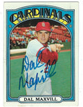 Autographed DAL MAXVILL 1972 Topps Card