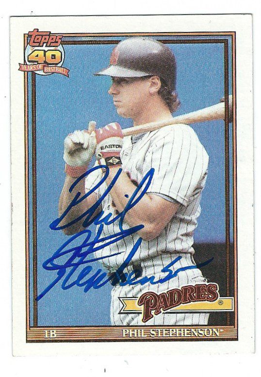 Autographed PHIL STEPHENSON 1991 Topps Card